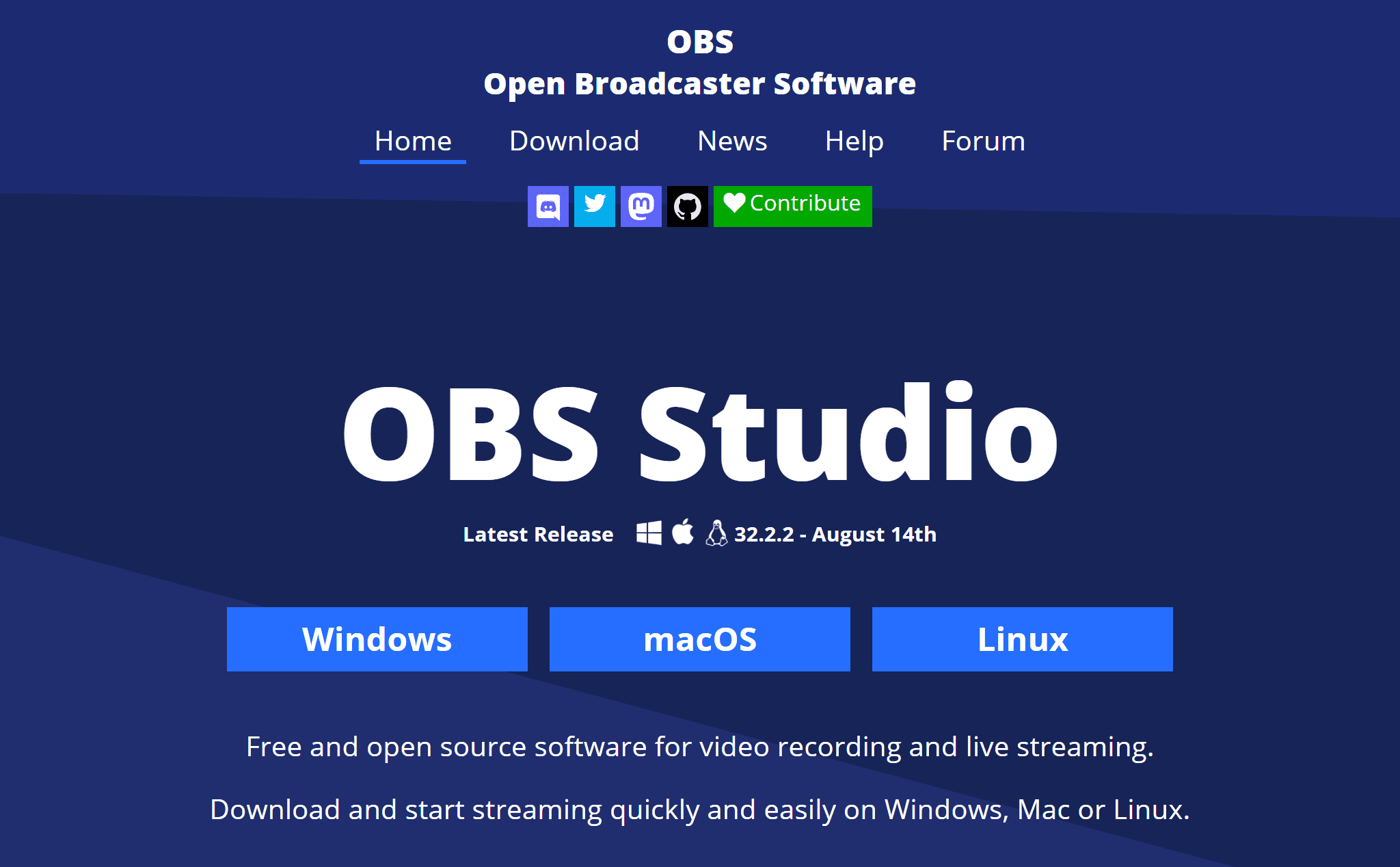 OBS Studio download page